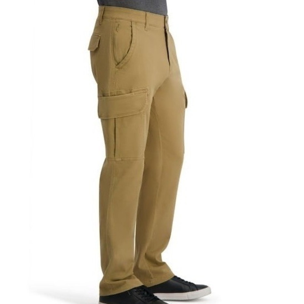 Iron Co Men's Size 32x34 Straight Fit Liberty Cargo Stretch Work Pant Khaki NWT